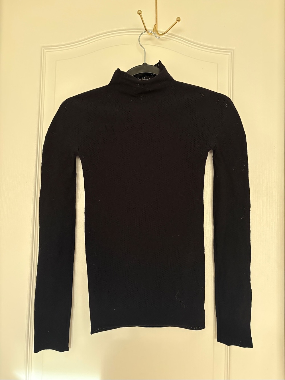 Free People Black lace Turtleneck long sleeve